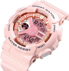 img 2 attached to 🕒 Military Multifunction Display Stopwatch Calendar Wristwatch for Women: Superior Style and Functions