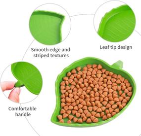 img 2 attached to 🐢 QXUJI 2 Pack Leaf Reptile Food and Water Bowl Set - Ideal for Tortoise, Corn Snake, Crawl Lizard - Pet Plate Dish for Drinking and Eating