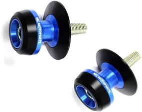 img 4 attached to MC MOTOPARTS Twall 8MM CNC Swingarm Spools Compatible With GSXR 750 600 1000 1997-2017 2020 2019 2018 (Blue)