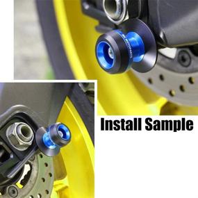 img 1 attached to MC MOTOPARTS Twall 8MM CNC Swingarm Spools Compatible With GSXR 750 600 1000 1997-2017 2020 2019 2018 (Blue)