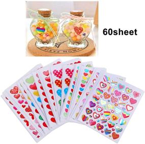 img 3 attached to Valentine's Day Love Heart Stickers - 60 Sheets of Colorful Heart Decorative Stickers for Anniversaries and Wedding Celebrations