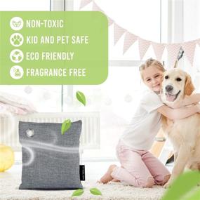 img 2 attached to 🌿 Bamboo Charcoal Air Purifying Bag 4 Pack 200g - Activated Charcoal Bags for Odor Absorption - Natural Fresh Home Deodorizer and Air Purifier - Moisture Absorber - Activated Bamboo Freshener for Closet and Pet