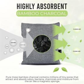 img 3 attached to 🌿 Bamboo Charcoal Air Purifying Bag 4 Pack 200g - Activated Charcoal Bags for Odor Absorption - Natural Fresh Home Deodorizer and Air Purifier - Moisture Absorber - Activated Bamboo Freshener for Closet and Pet