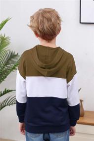 img 3 attached to 👕 NAVINS Boys Contrast Colorblock Patchwork Hooded Sweatshirt: Stylish Pullover Tops for 4-14T Kids