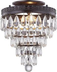 img 4 attached to 💡 WISBEAM Semi-Flush Mount Ceiling Light, K9 Crystal, E12 Base, 2-Light Fixture, Bulb not Included