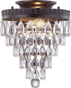 img 3 attached to 💡 WISBEAM Semi-Flush Mount Ceiling Light, K9 Crystal, E12 Base, 2-Light Fixture, Bulb not Included