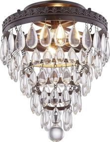 img 2 attached to 💡 WISBEAM Semi-Flush Mount Ceiling Light, K9 Crystal, E12 Base, 2-Light Fixture, Bulb not Included