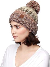 img 1 attached to 🧢 C.C Exclusives Winter Pom Beanie Hat for Women - Seed Stitched Confetti Design (HAT-1816)(HAT-2214)