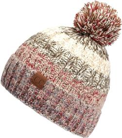 img 4 attached to 🧢 C.C Exclusives Winter Pom Beanie Hat for Women - Seed Stitched Confetti Design (HAT-1816)(HAT-2214)