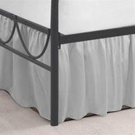 🛏️ юбка для дивана rajlinen - раздельные углы, обшлагованная платформа - юбка для дивана из микрофибры - двуспальная - 14-дюймовая длина (светло-серый) логотип