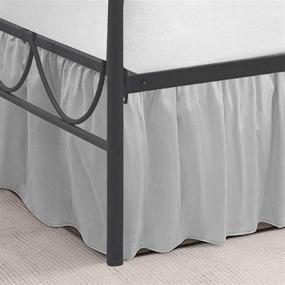 img 4 attached to 🛏️ Rajlinen Daybed Bed Skirt - Split Corners, Ruffled Platform - Microfiber Sofa Daybed Skirt - Twin - 14” Drop (Light Grey)