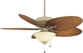 img 1 attached to 🌴 Fanimation myFanimation 22" Indoor and Outdoor Ceiling Fan with Narrow Oval Palm Blades in a Set of 5, Brown