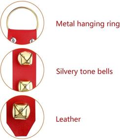 img 2 attached to 🔔 Frienda Hanging Jingle Bells 7-Bell Dog Doorbells for Door Knobs with Faux Leather Belts - Christmas Decor and Holiday Home Decorations, 18.7 x 1.8 x 1 Inches - Go Outside Dog Bells