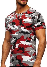 img 2 attached to Camouflage Sleeve Shirts Crewneck Military Men's Clothing and T-Shirts & Tanks