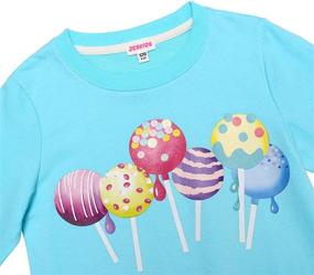 img 2 attached to 👚 Cute Patterns Solid Color Toddler Girls Sweatshirts: Long Sleeve Crew Neck Tops for Ages 3-10 - JESKIDS T-Shirts