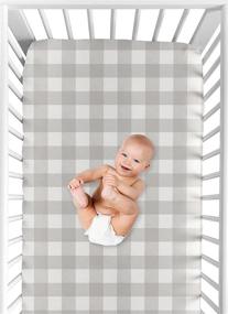 img 1 attached to 🌲 Gray and White Rustic Farmhouse Woodland Flannel Fitted Crib Sheet for Grey Buffalo Plaid Check Collection - Unisex Baby or Toddler Bedding - Country Lumberjack Theme by Sweet Jojo Designs