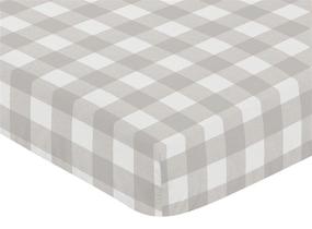 img 2 attached to 🌲 Gray and White Rustic Farmhouse Woodland Flannel Fitted Crib Sheet for Grey Buffalo Plaid Check Collection - Unisex Baby or Toddler Bedding - Country Lumberjack Theme by Sweet Jojo Designs
