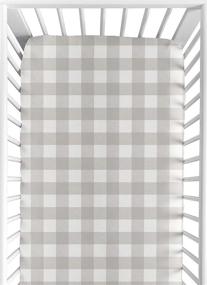 img 4 attached to 🌲 Gray and White Rustic Farmhouse Woodland Flannel Fitted Crib Sheet for Grey Buffalo Plaid Check Collection - Unisex Baby or Toddler Bedding - Country Lumberjack Theme by Sweet Jojo Designs
