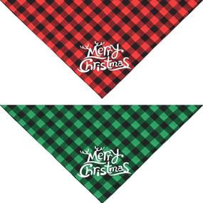 img 1 attached to Joytale Christmas Bandana Buffalo Triangle