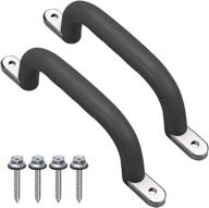 🔒 set of 2 dolibest non-slip solid playground safety handles for swing set and playset, kids safety hand grips ideal for climbing frames, play houses, monkey bars & treehouse accessories, color: black, size: 10 логотип