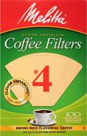 melitta #4 cone coffee filters: natural brown, 100 count - for superior brewing results! logo