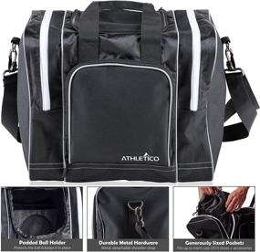 img 2 attached to Athletico Single Ball Bowling Bag with Padded Holder - Fits Mens Size 14 Shoes - Convenient Tote Bag Design