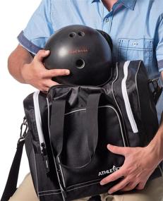 img 1 attached to Athletico Single Ball Bowling Bag with Padded Holder - Fits Mens Size 14 Shoes - Convenient Tote Bag Design