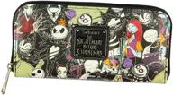 🎃 the nightmare before christmas allover print character zip around wallet: stylish and spooky storage solution logo