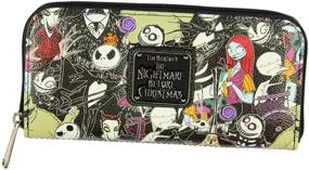 img 2 attached to 🎃 The Nightmare Before Christmas Allover Print Character Zip Around Wallet: Stylish and Spooky Storage Solution