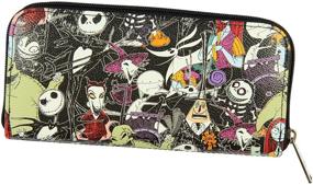 img 1 attached to 🎃 The Nightmare Before Christmas Allover Print Character Zip Around Wallet: Stylish and Spooky Storage Solution