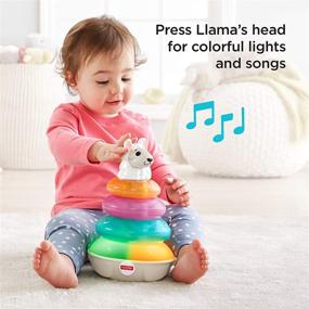 img 1 attached to Познакомьтесь с динамичной игрушкой Fisher-Price Linkimals Lights & Colors Llama - радующая многокрасочная радость!