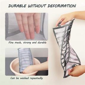 img 1 attached to 📦 Pack of 3 Foldable Gray Underwear Organizer Bins for Drawer - Bra, Socks, Ties & More - Efficient Underwear Storage Compartment Box