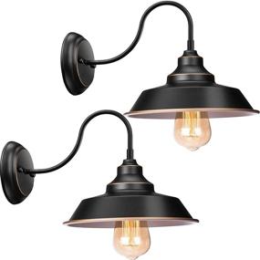 img 4 attached to 🏡 2 Pack of Elibbren Vintage Farmhouse Gooseneck Wall Sconces - Industrial Bathroom Vanity Barn Wall Light Fixtures for Bedroom Nightstand, Bathroom Vanity, Barn, Warehouse