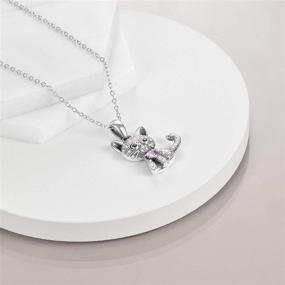 img 2 attached to 🐱 LUHE S925 Sterling Silver Cat Pendant Necklaces for Women, Girls, and Cat Lovers - Perfect Jewelry Gifts for Daughters and Teens