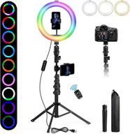 🌟 mactrem 10 inch rgb ring light kit with tripod and desktop stand - ideal for selfie, makeup, live streaming, facebook, youtube, tik tok, videos, video conferences, and more logo