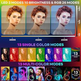 img 3 attached to 🌟 MACTREM 10 inch RGB Ring Light Kit with Tripod and Desktop Stand - Ideal for Selfie, Makeup, Live Streaming, Facebook, YouTube, TIK Tok, Videos, Video Conferences, and More