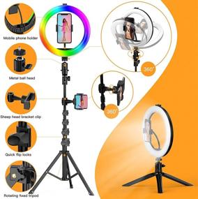 img 2 attached to 🌟 MACTREM 10 inch RGB Ring Light Kit with Tripod and Desktop Stand - Ideal for Selfie, Makeup, Live Streaming, Facebook, YouTube, TIK Tok, Videos, Video Conferences, and More