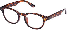 img 3 attached to 👓 LianSan Large Round Reading Glasses with Spring Hinge for Women and Men, Wayfarer Style Eyewear