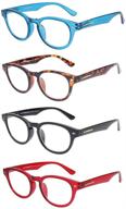 👓 liansan large round reading glasses with spring hinge for women and men, wayfarer style eyewear logo