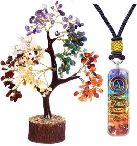 img 1 attached to SUBYATH Chakra Gem Bonsai Money Tree: Good Luck Wealth Home Decor, Prosperity Crystals with Aura Cleansing, Reiki Energy, Feng Shui Protection | Spiritual Gifts