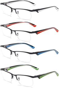 img 4 attached to 👓 VEVESMUNDO Metal Reading Glasses for Men: Classic Half Frame Design with Spring Hinges for Comfortable and Stylish Eyewear