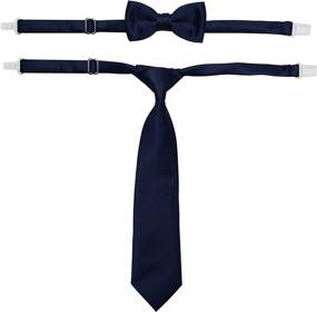 img 4 attached to Solid Satin Pre Tied Necktie TieSet1 Boys' Accessories ~ Bow Ties