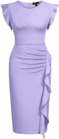 img 2 attached to Miusol Women's Vintage Ruffled Slim Fit Cocktail Pencil Dress for Business