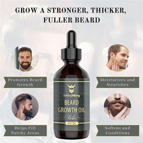 img 2 attached to 🧔 Natural Beard Growth Serum with Biotin and Conditioning Oil - Promotes Thickening and Maximum Hair Growth for Men - Striking Viking (2oz)