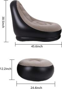 img 2 attached to 🛋️ Karlome Inflatable Lazy Sofa - Gray, Indoor & Outdoor Lounge Chair - Includes Flocking Foot Cushion, Inflatable Pillow, and Electric Air Pump - Perfect for Room, Patio, Courtyard