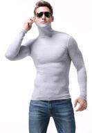 salnier men basic turtleneck slim fit long 👕 sleeve pullover top: stylish & cozy thermal knitted t-shirt sweaters логотип