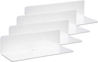 📚 ieek 9 inch acrylic floating shelves set of 4 - small wall display shelf (white) logo