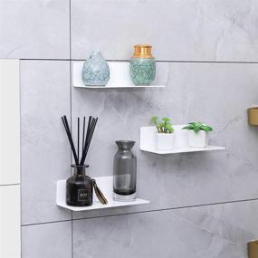 img 1 attached to 📚 IEEK 9 Inch Acrylic Floating Shelves Set of 4 - Small Wall Display Shelf (White)