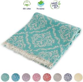 img 1 attached to 🏖️ Cozy Voyager: The Ultimate 100% Cotton Turkish Beach & Bath Towel (35" x 67") - Pre-Washed Peshtemal for Pool, Gym, Spa, Hammam, Oversized Washcloth and Eco-Friendly