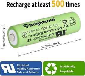 img 3 attached to Long-lasting and Powerful Pre Charged NiMH Rechargeable AA Batteries - Ideal for 🔋 Solar Lights, String Lights, TV Remotes, Wireless Mouses, Radio, Flashlight - 12 Pack (AA-1300mAh)